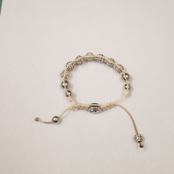 Joseph Nogucci,  glitter glam beaded silver glitz adjustable bracelet - Picture 9 of 11